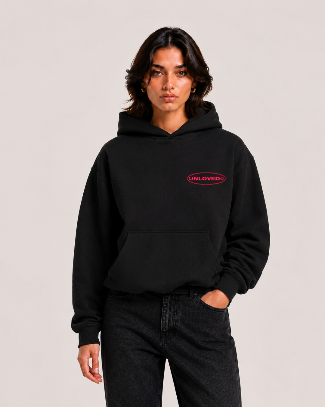 Red Flag boxy hoodie nera