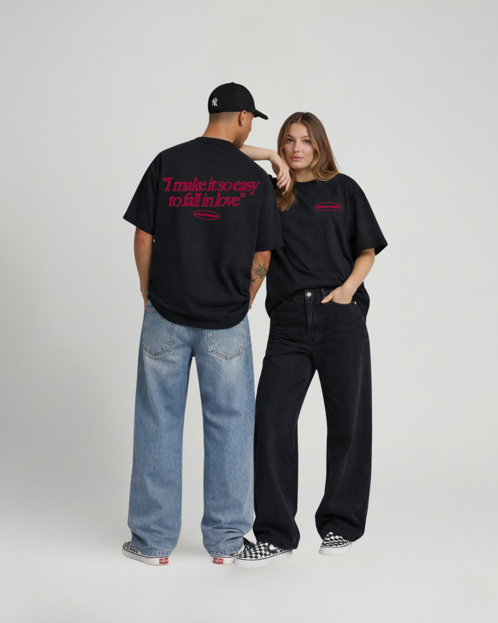 Fall in Love boxy tee nera