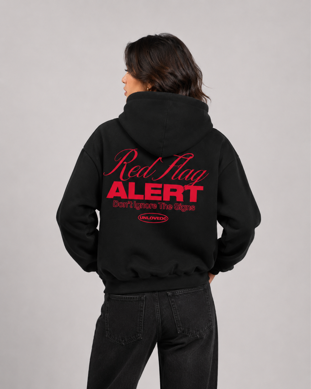 Red Flag boxy hoodie nera