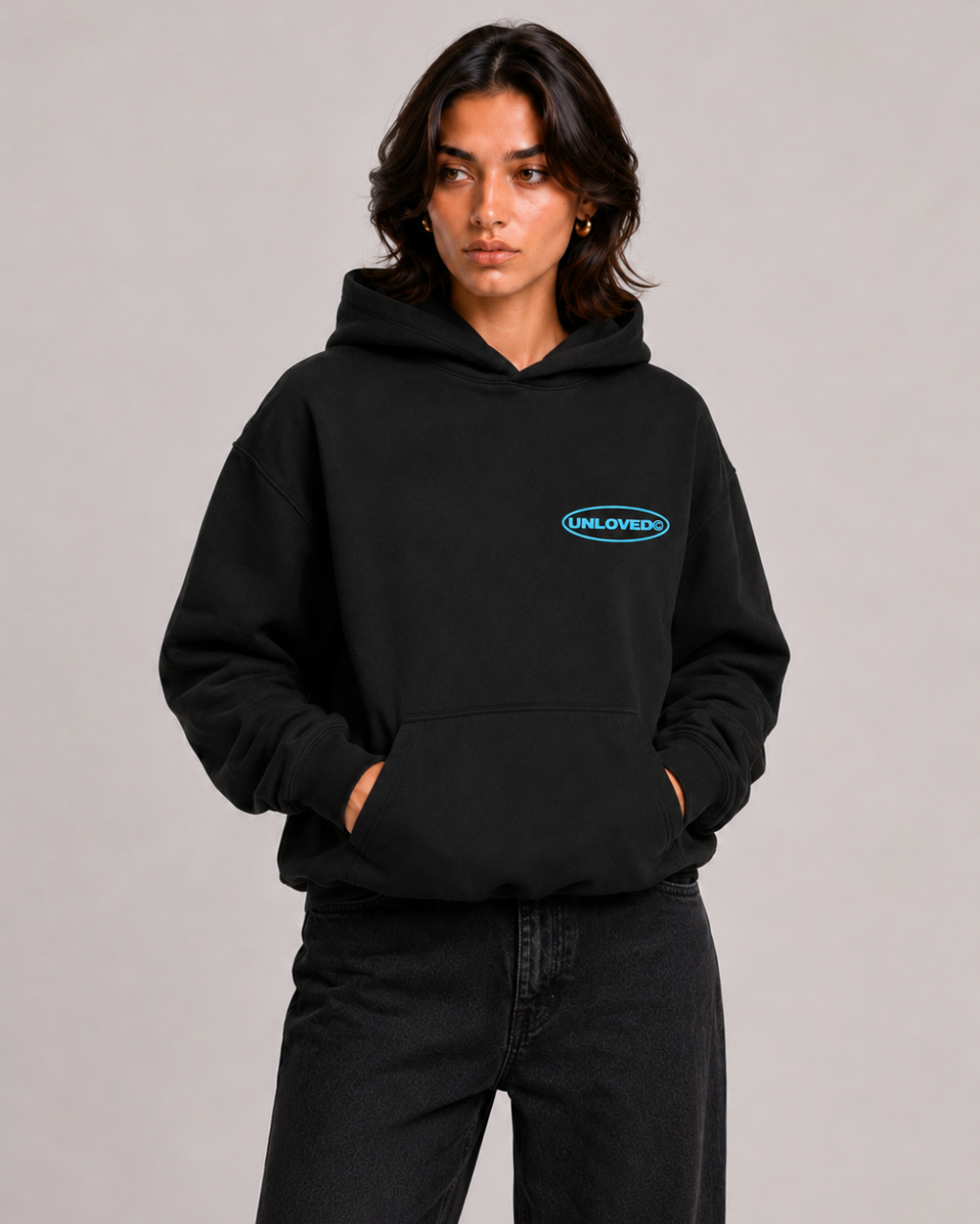 Call Me boxy hoodie nera