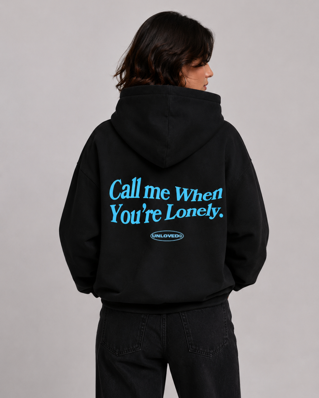 Call Me boxy hoodie nera