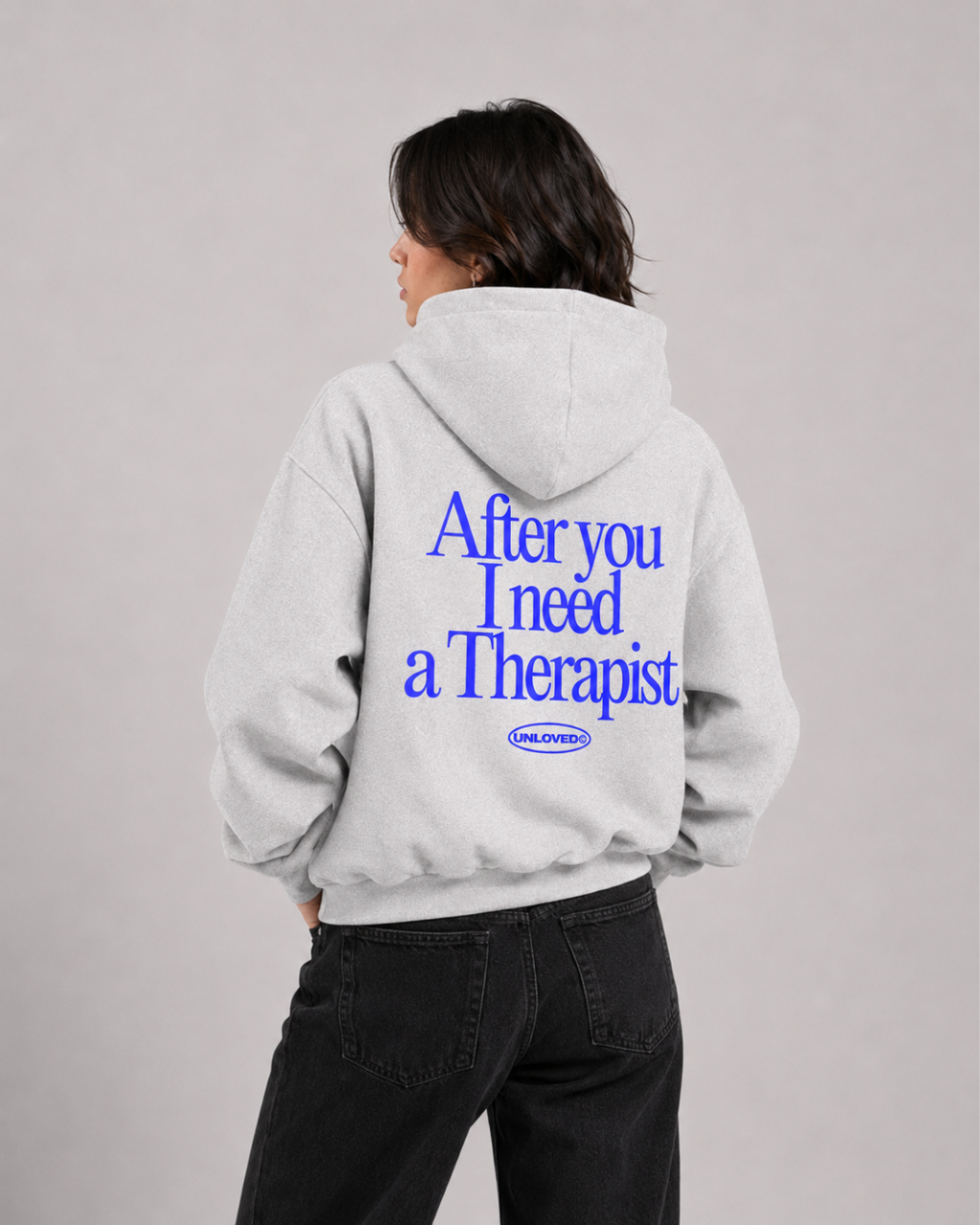 Therapist boxy hoodie grigia