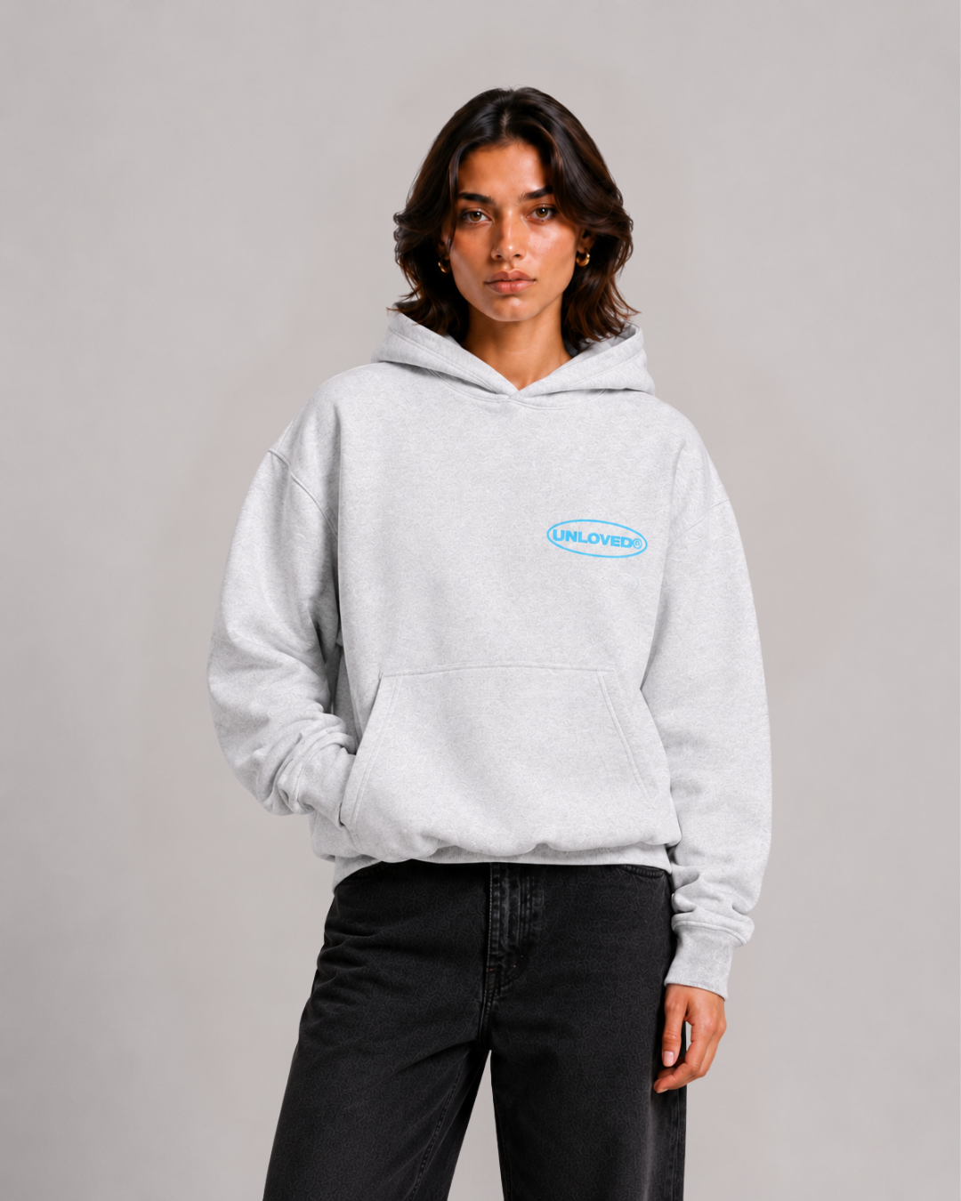 Call Me boxy hoodie grigia