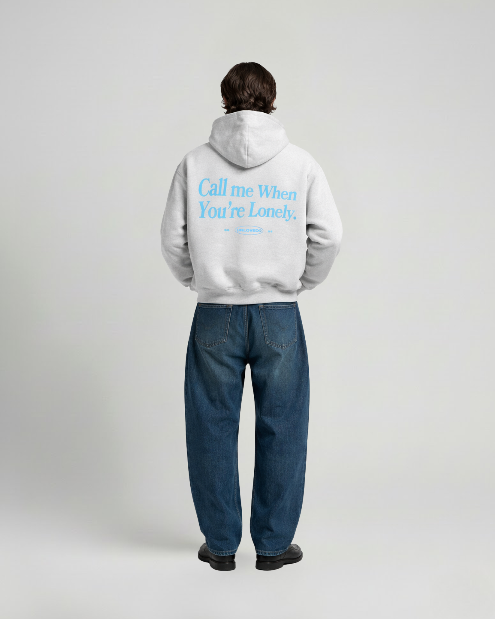 Call Me boxy hoodie grigio