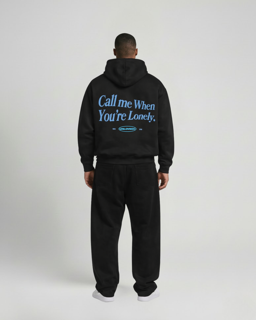 Call Me boxy hoodie nera