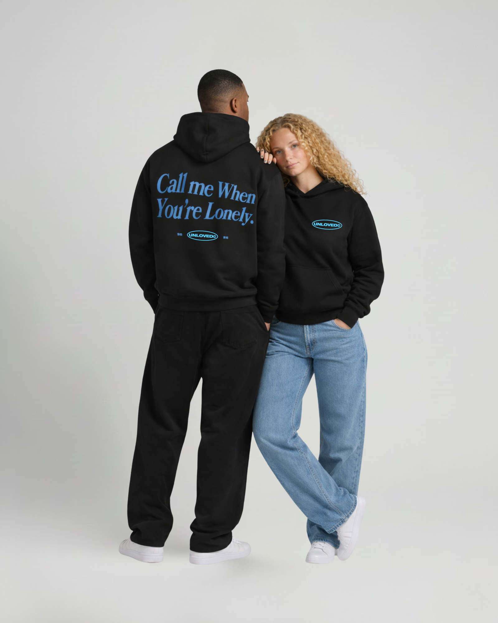 Call Me boxy hoodie nera