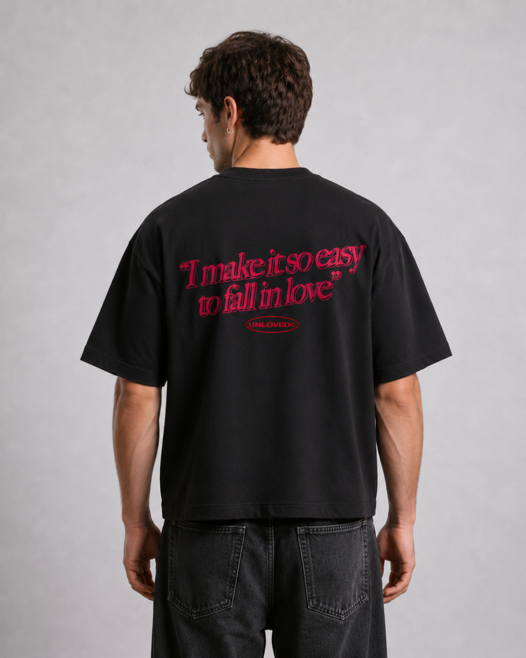 Fall in Love boxy tee nera