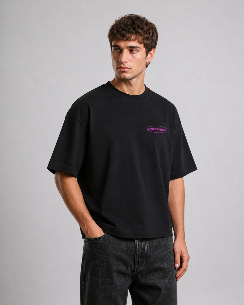 Broken Heart boxy tee nera