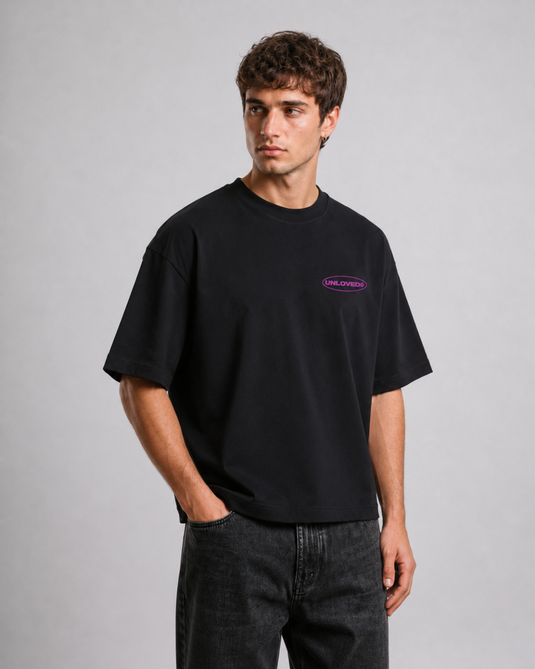 Broken Heart boxy tee nera