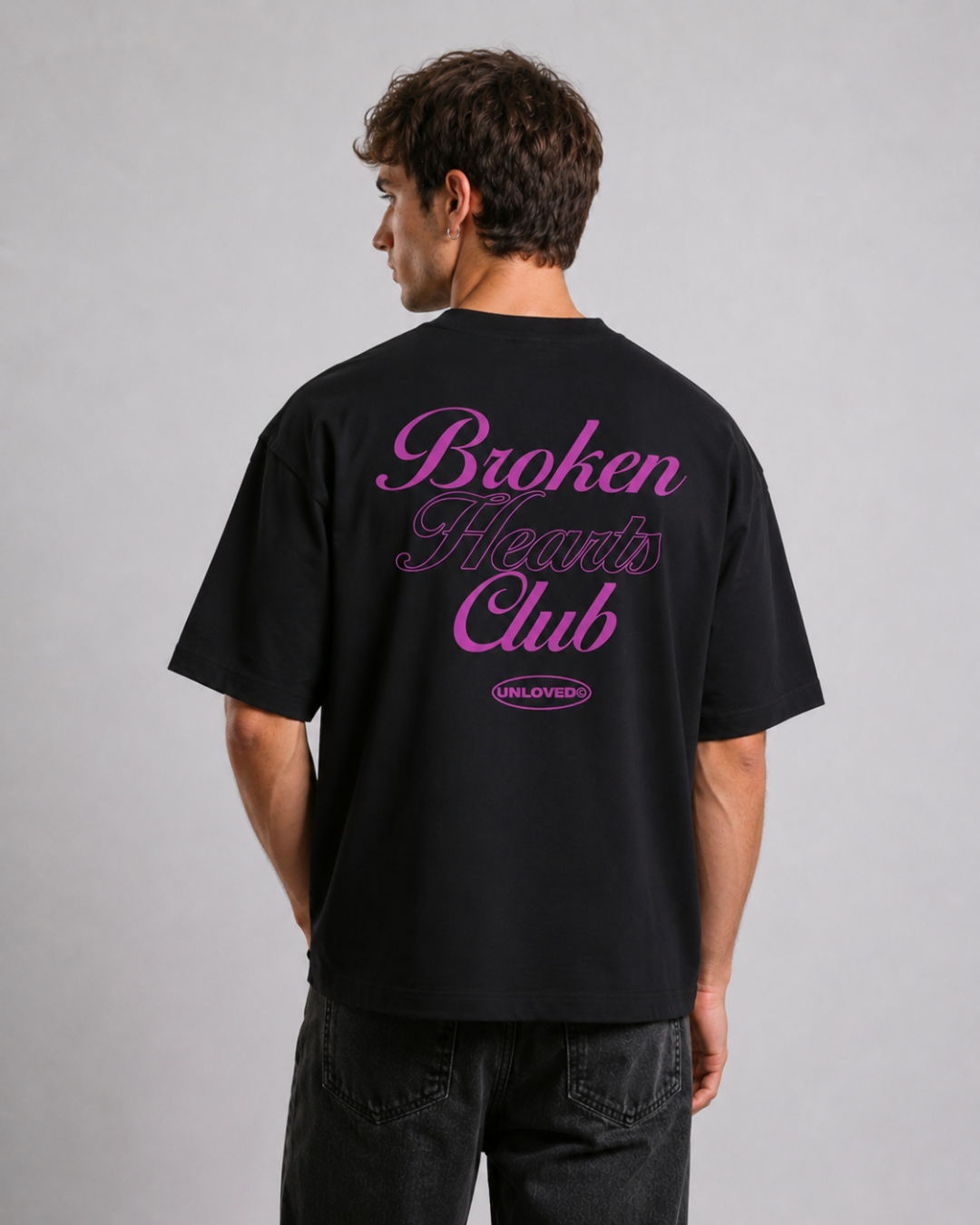 Broken Heart boxy tee nera