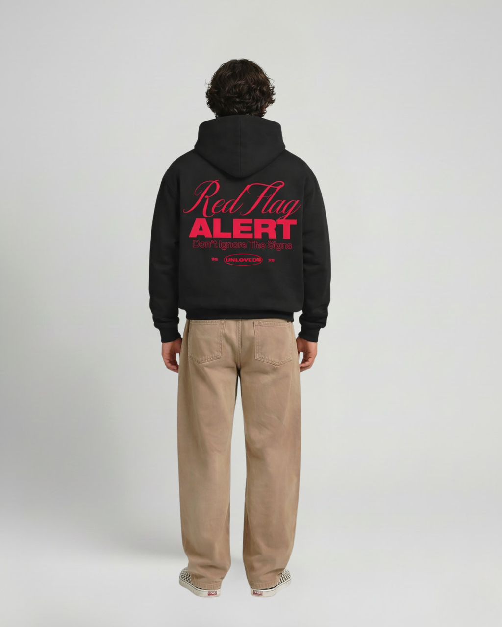 Red Flag boxy hoodie nera