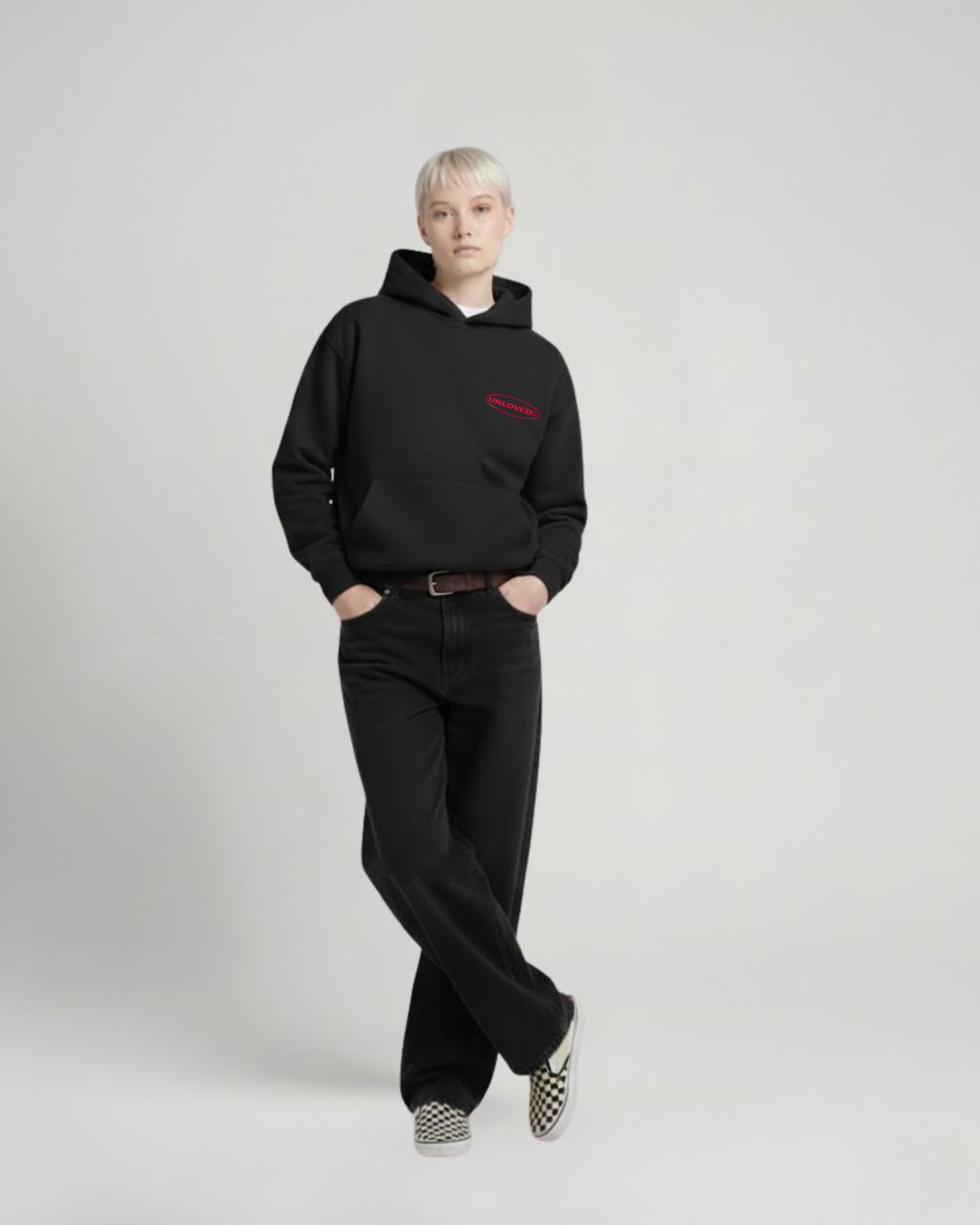Red Flag boxy hoodie nera