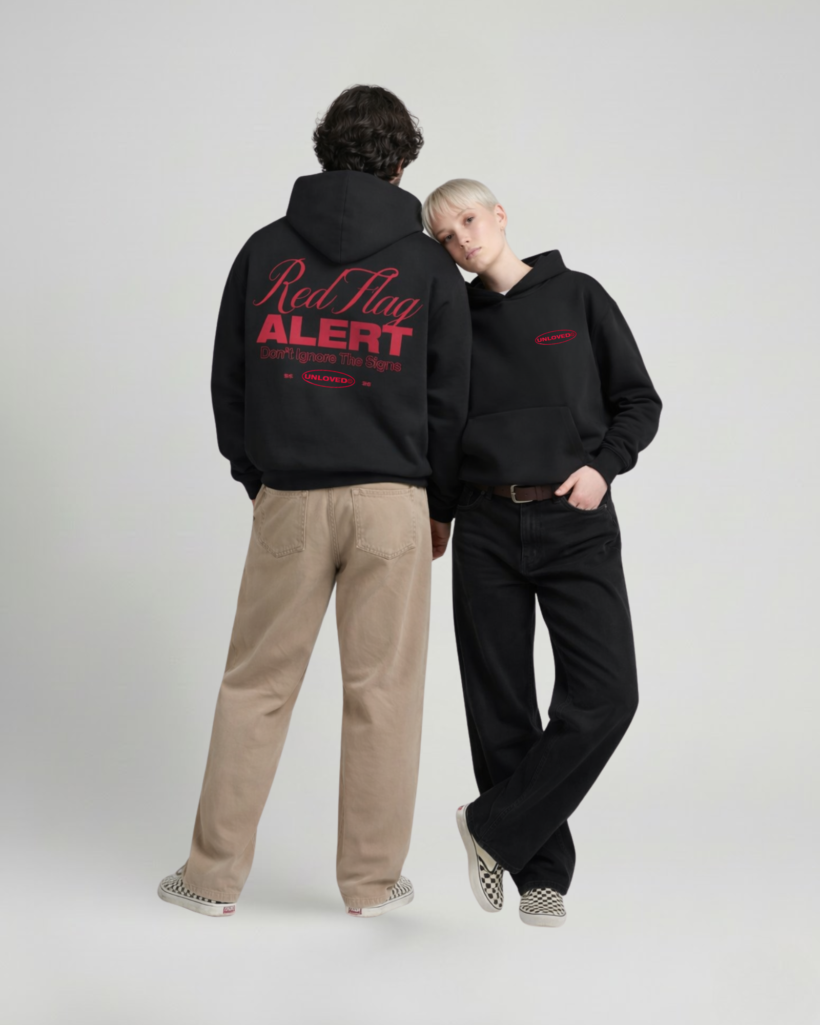 Red Flag boxy hoodie nera