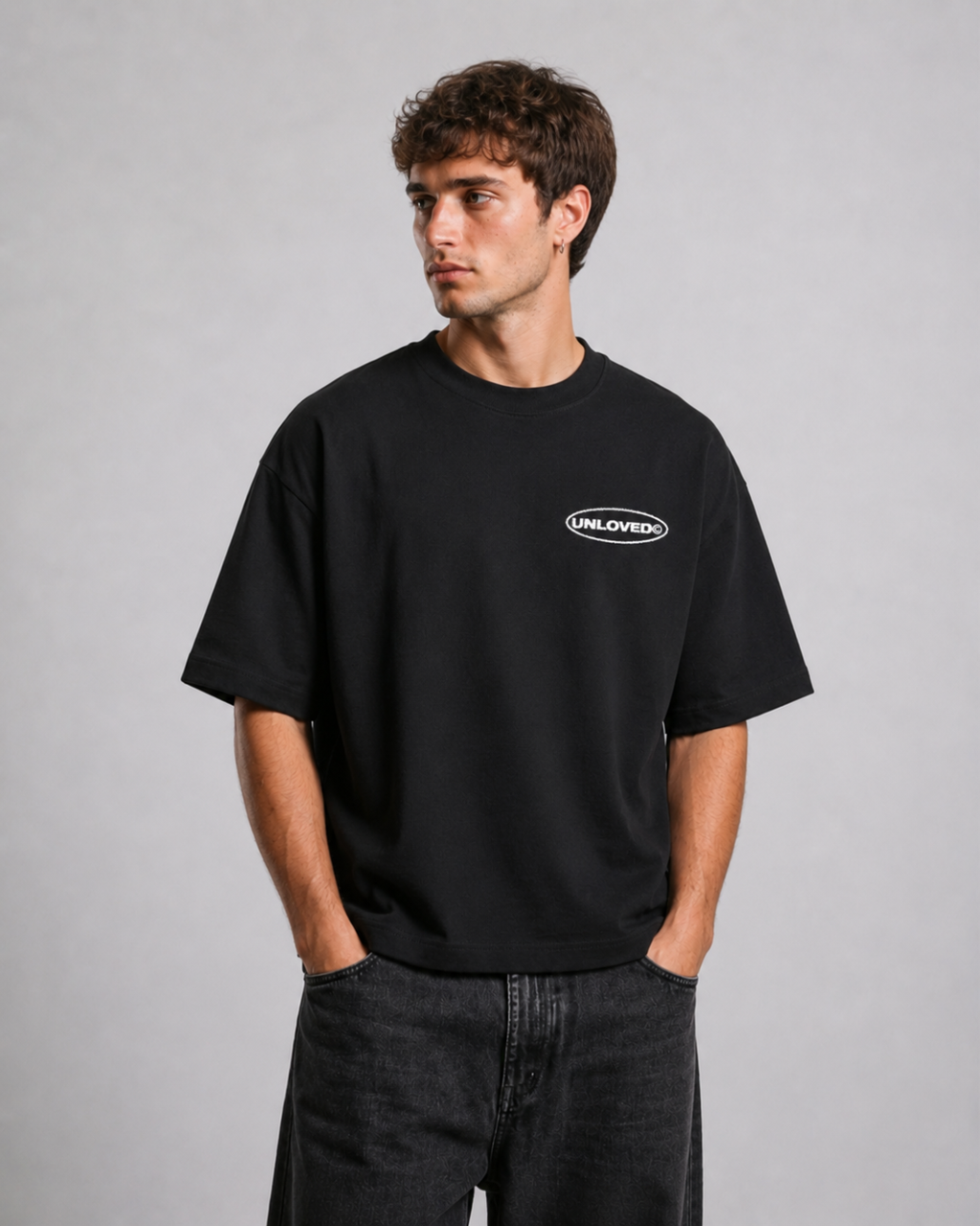 Peace boxy tee nera
