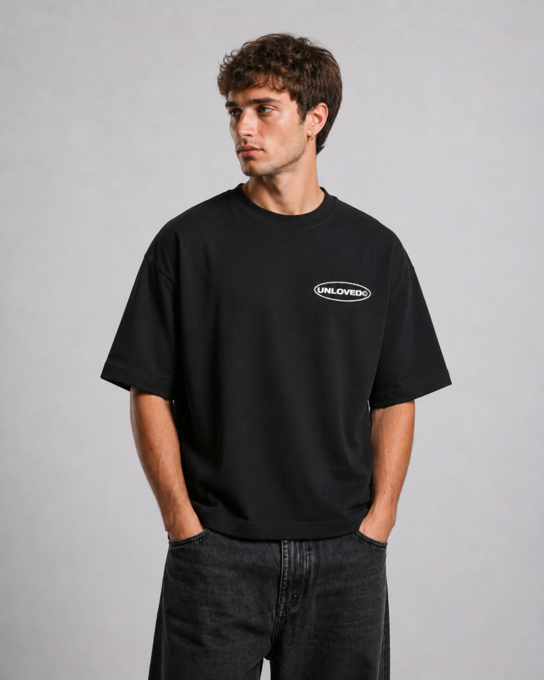 Peace boxy tee nera