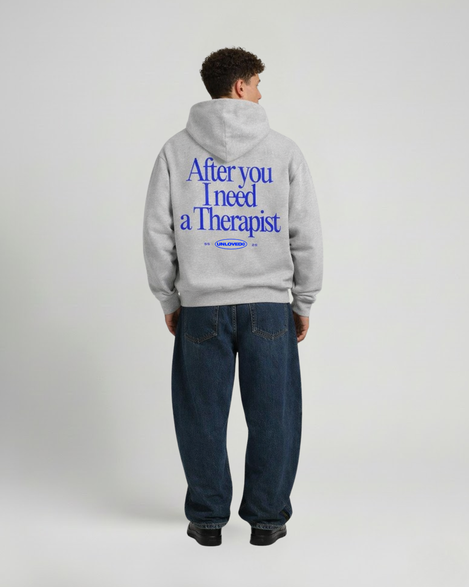 Therapist boxy hoodie grigio