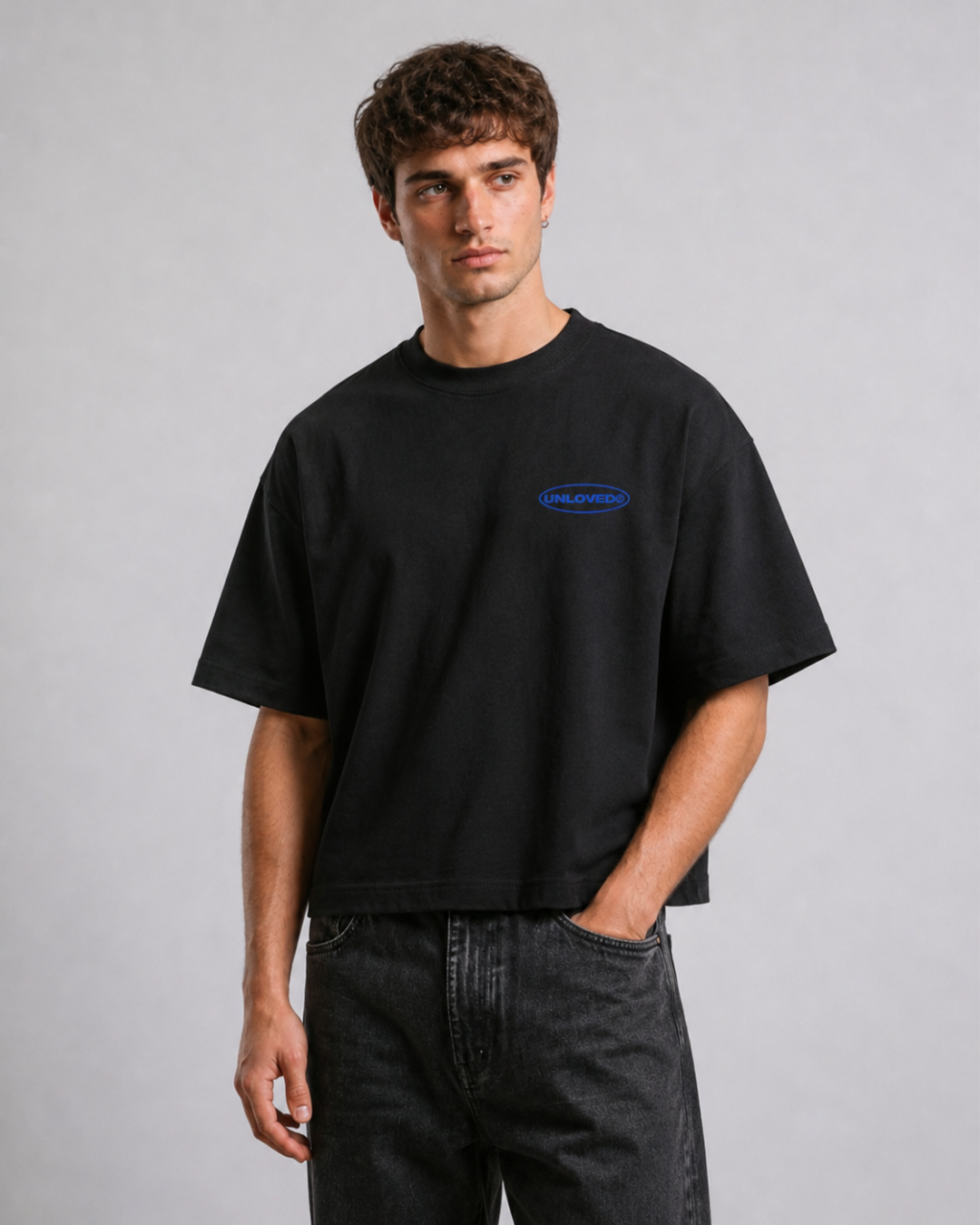 Mykonos holiday boxy tee nera
