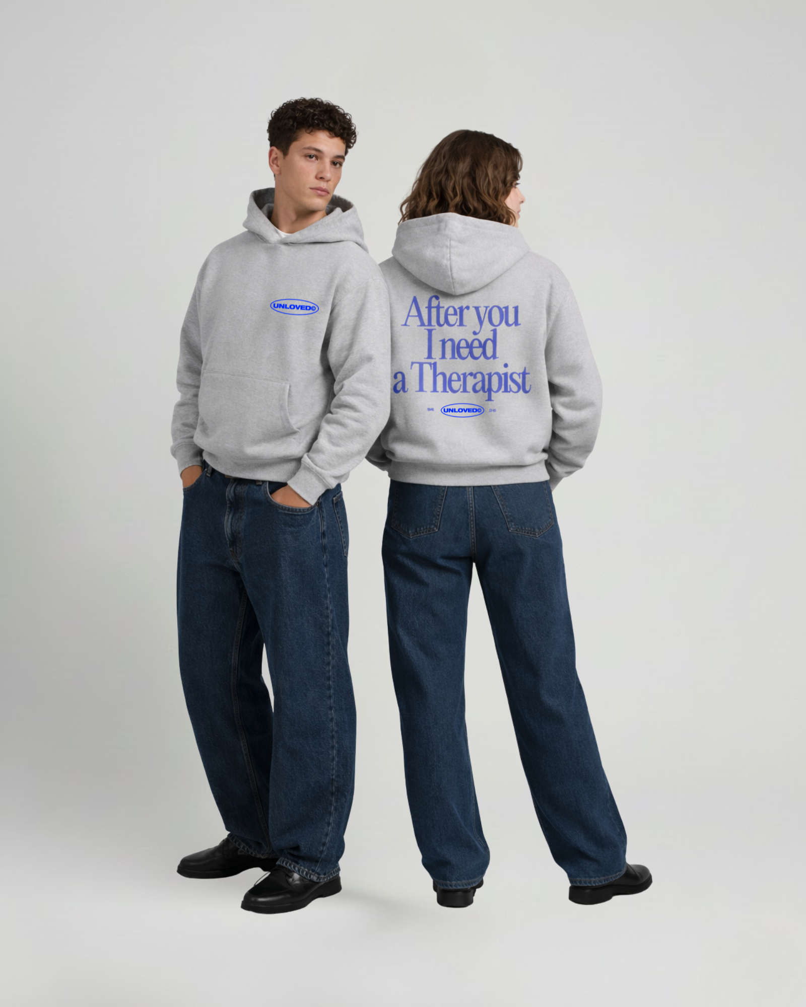 Therapist boxy hoodie grigio