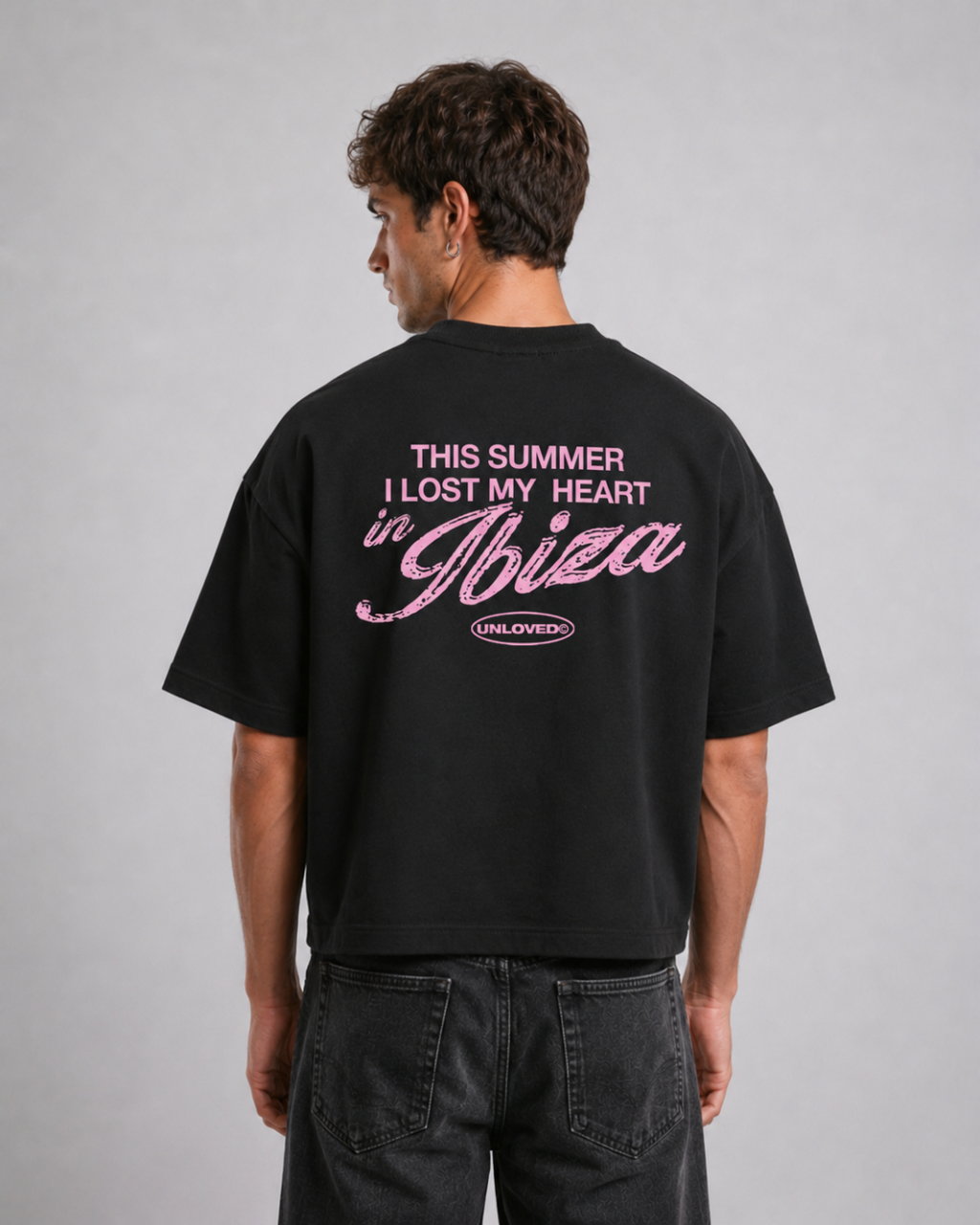 Ibiza holiday boxy tee nera