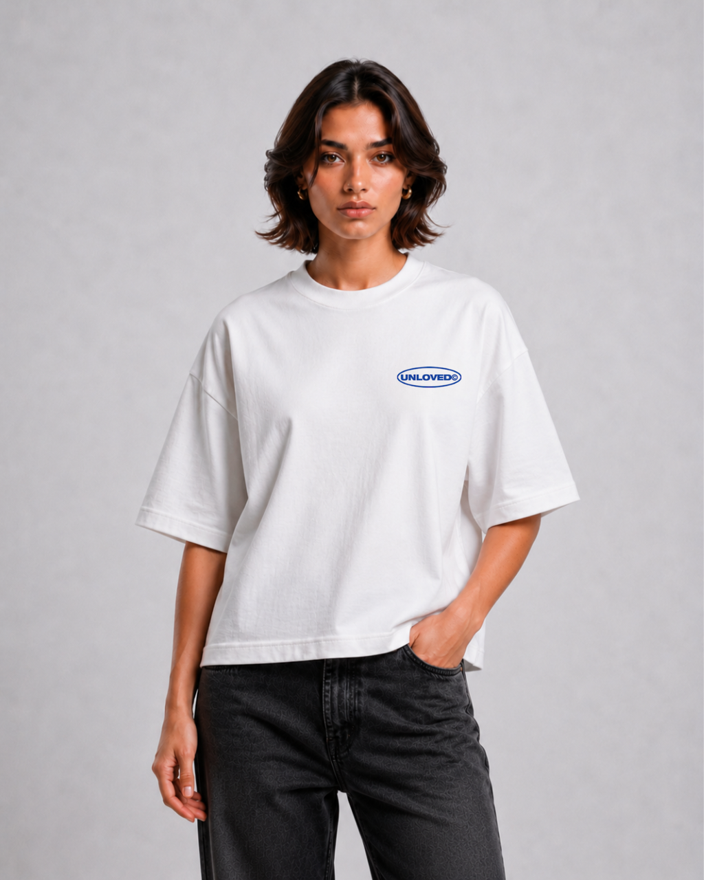 Mykonos holiday boxy tee bianca
