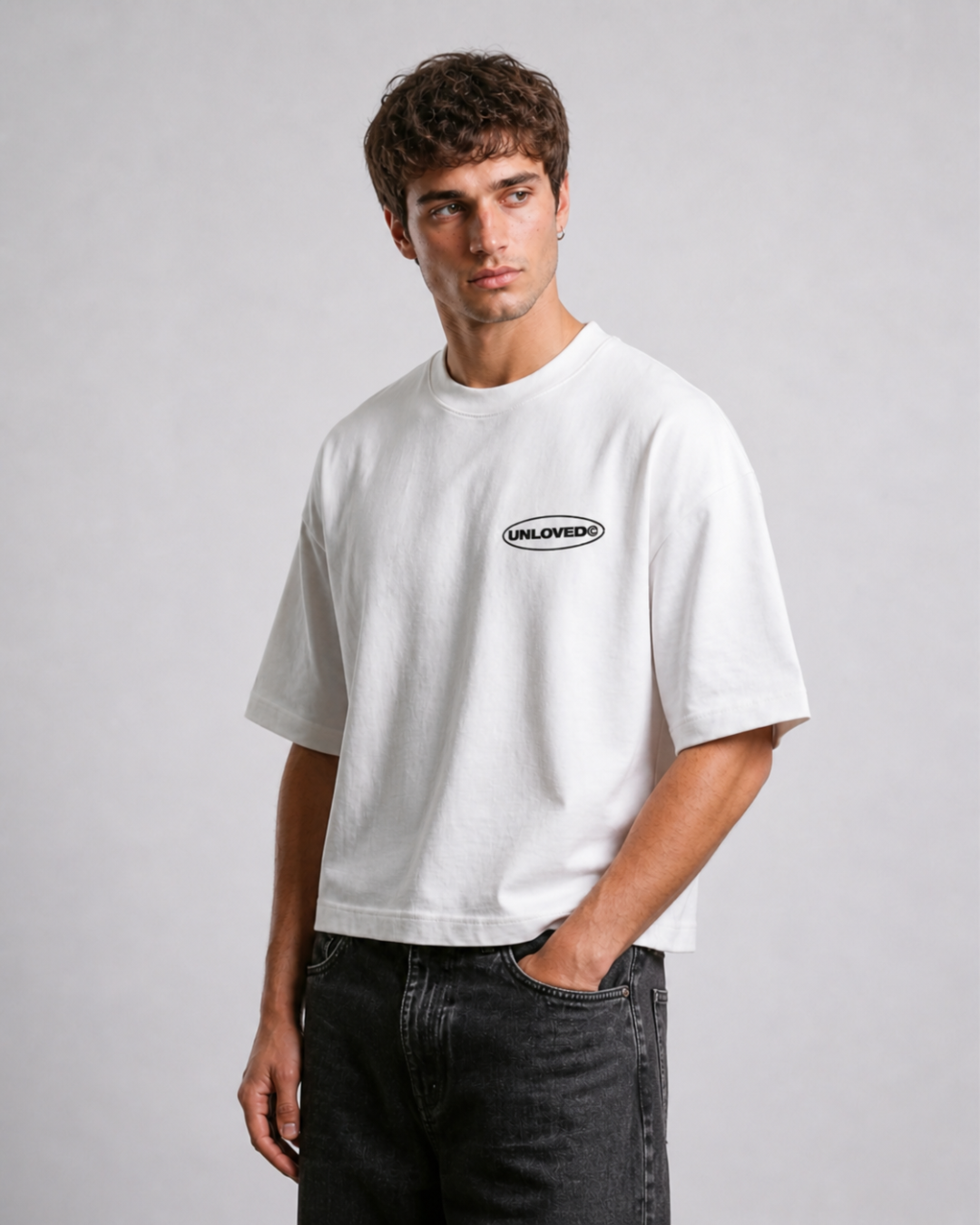 Peace boxy tee bianca
