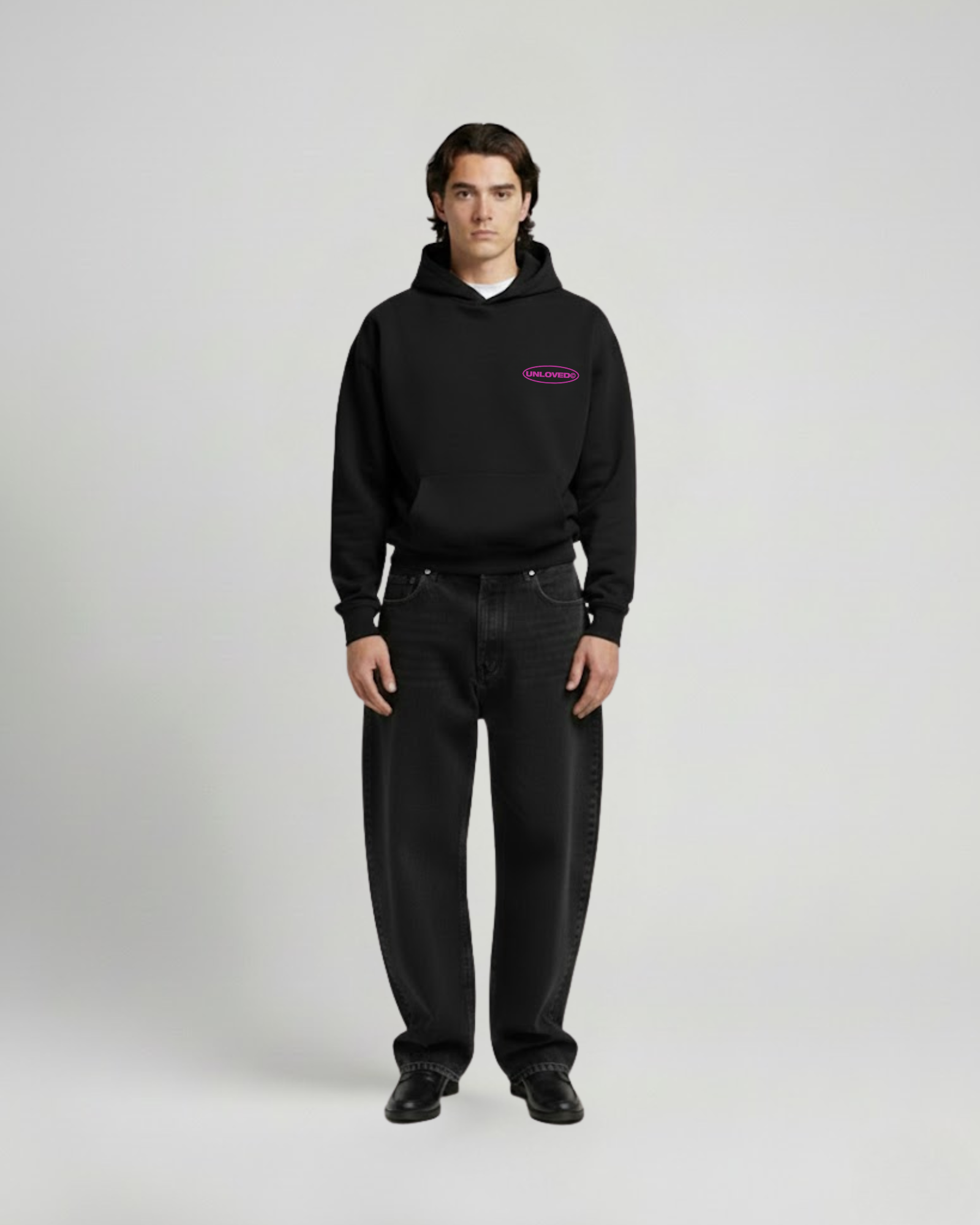 Broken Heart boxy hoodie nera