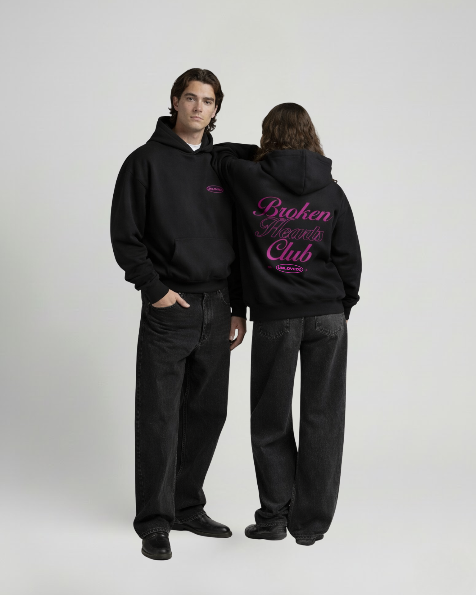 Broken Heart boxy hoodie nera