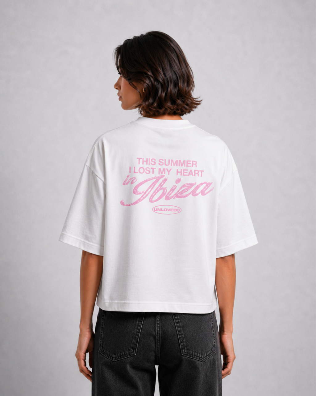 Ibiza holiday boxy tee bianca