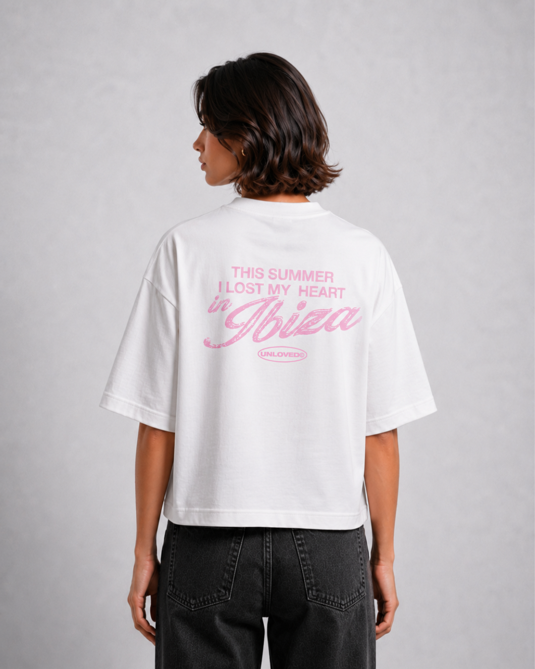Ibiza holiday boxy tee bianca