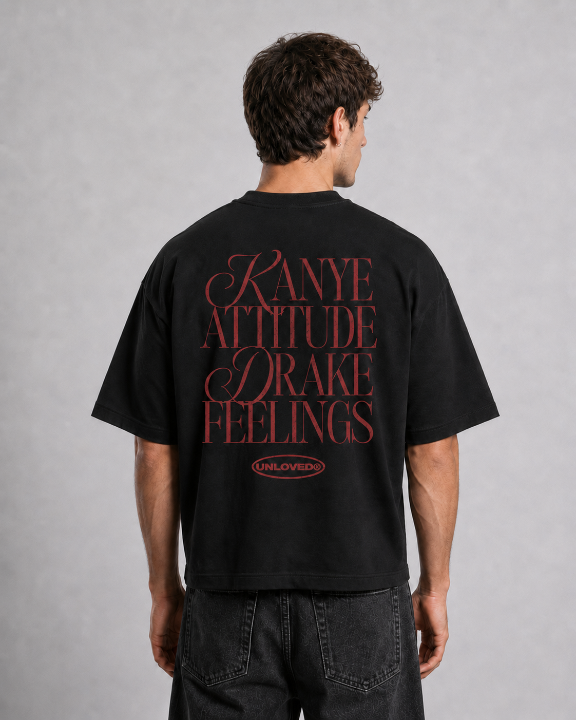 Kanye & Drake boxy tee nera