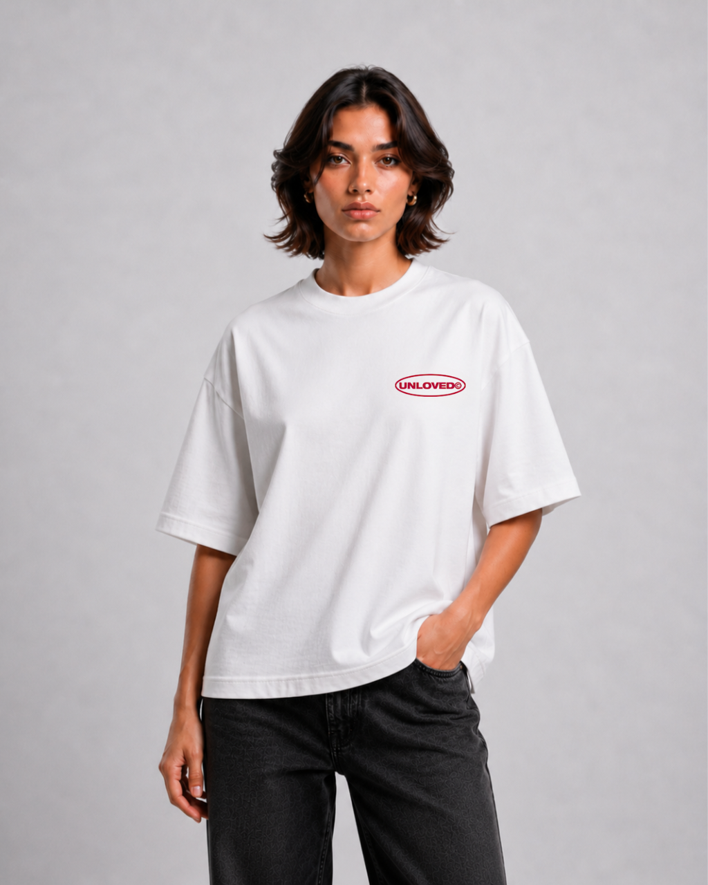 Fall in Love boxy tee bianca