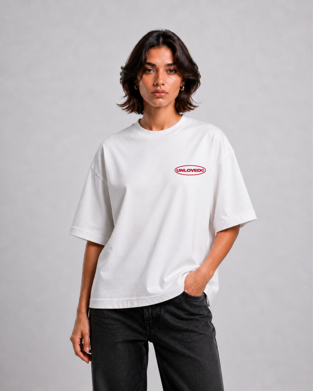 Fall in Love boxy tee bianca