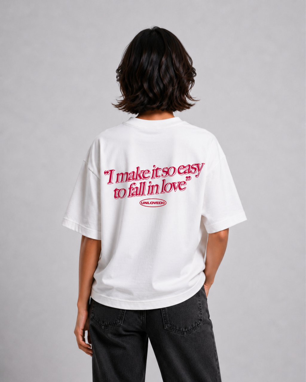 Fall in Love boxy tee bianca