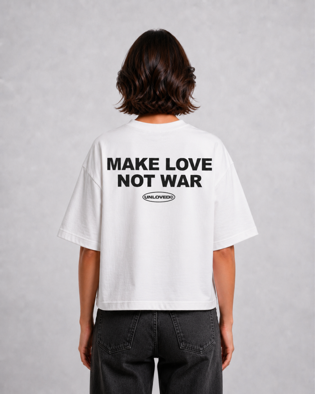Peace boxy tee bianca