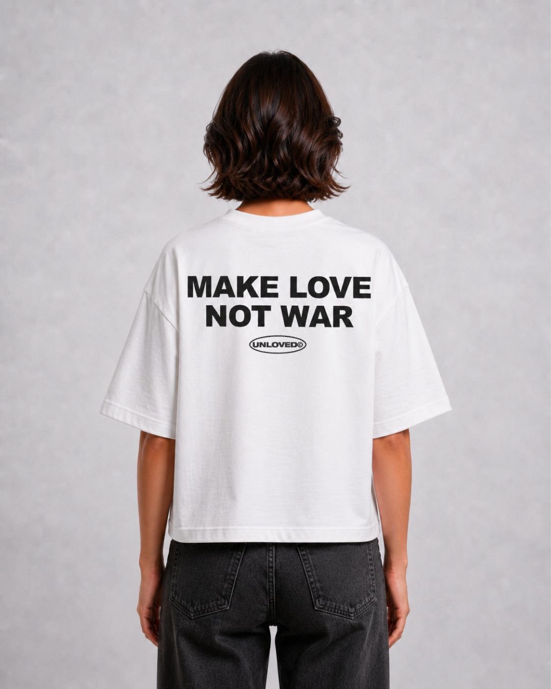 Peace boxy tee bianca