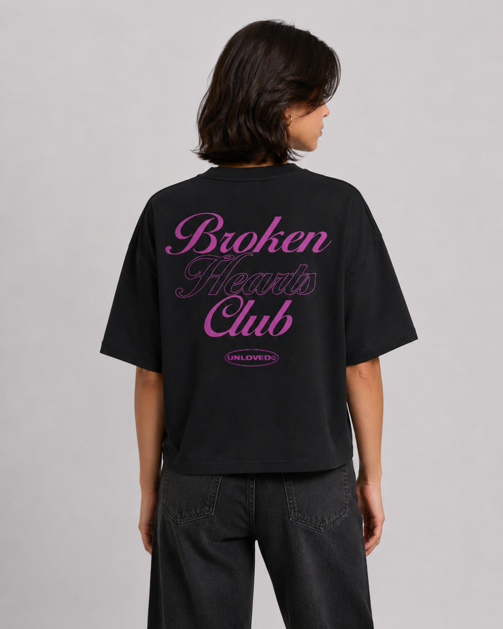 Broken Heart boxy tee nera
