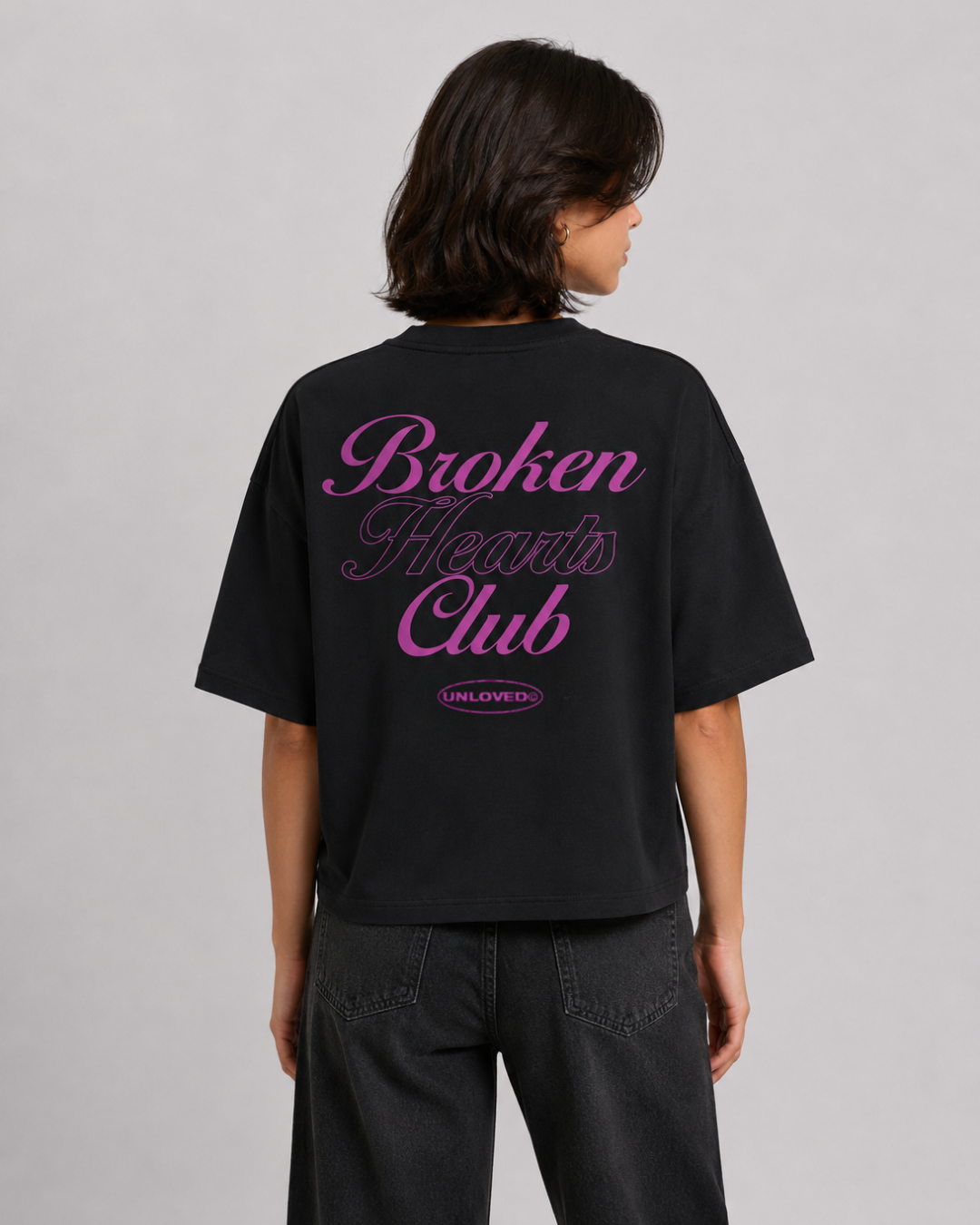 Broken Heart boxy tee nera
