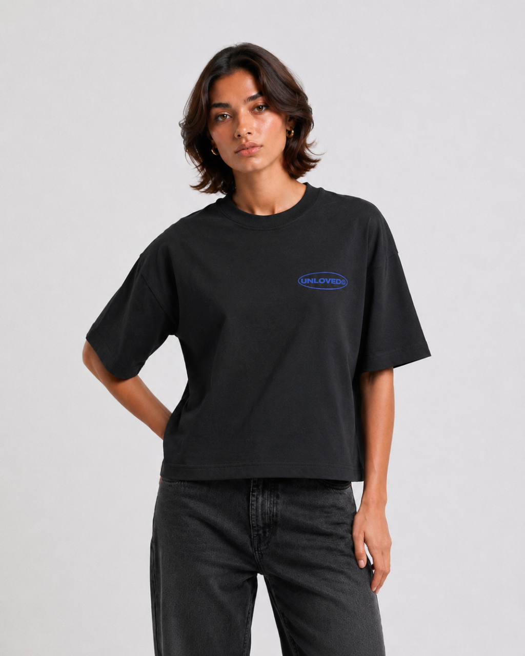 Mykonos holiday boxy tee nera