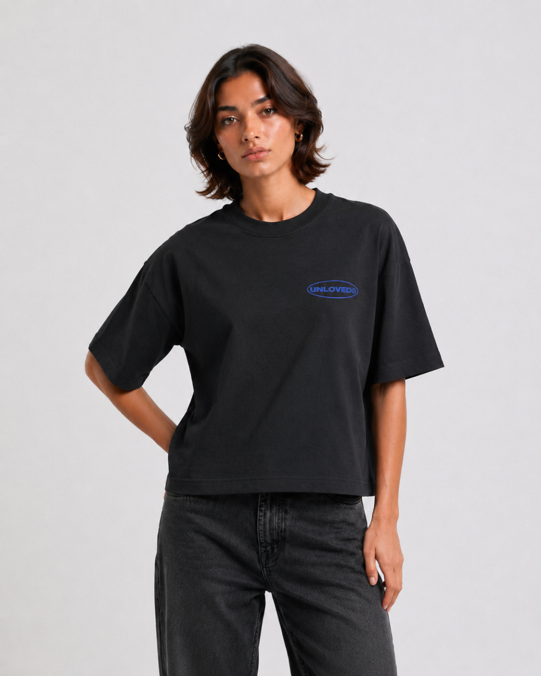 Mykonos holiday boxy tee nera
