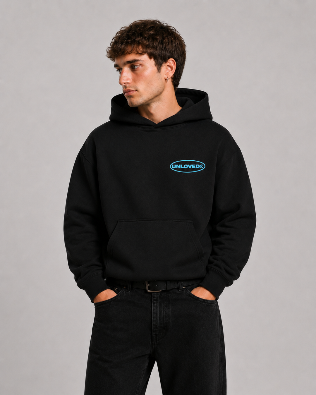 Call Me boxy hoodie nera