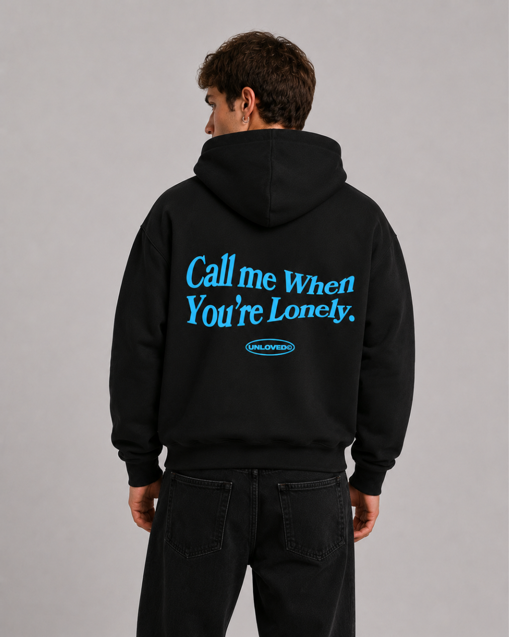 Call Me boxy hoodie nera