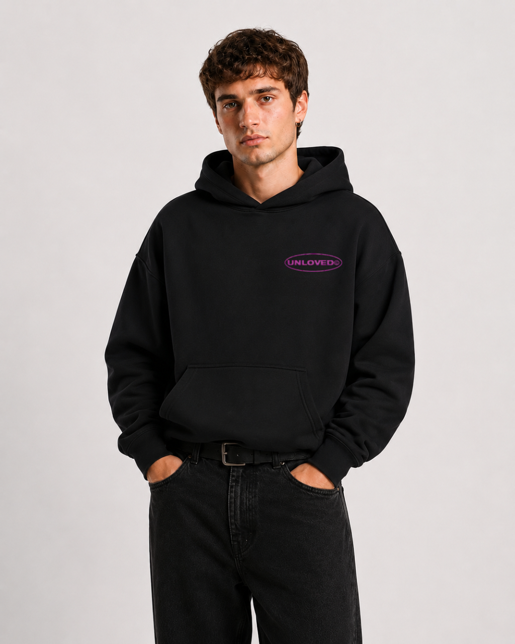 Broken Heart boxy hoodie nera