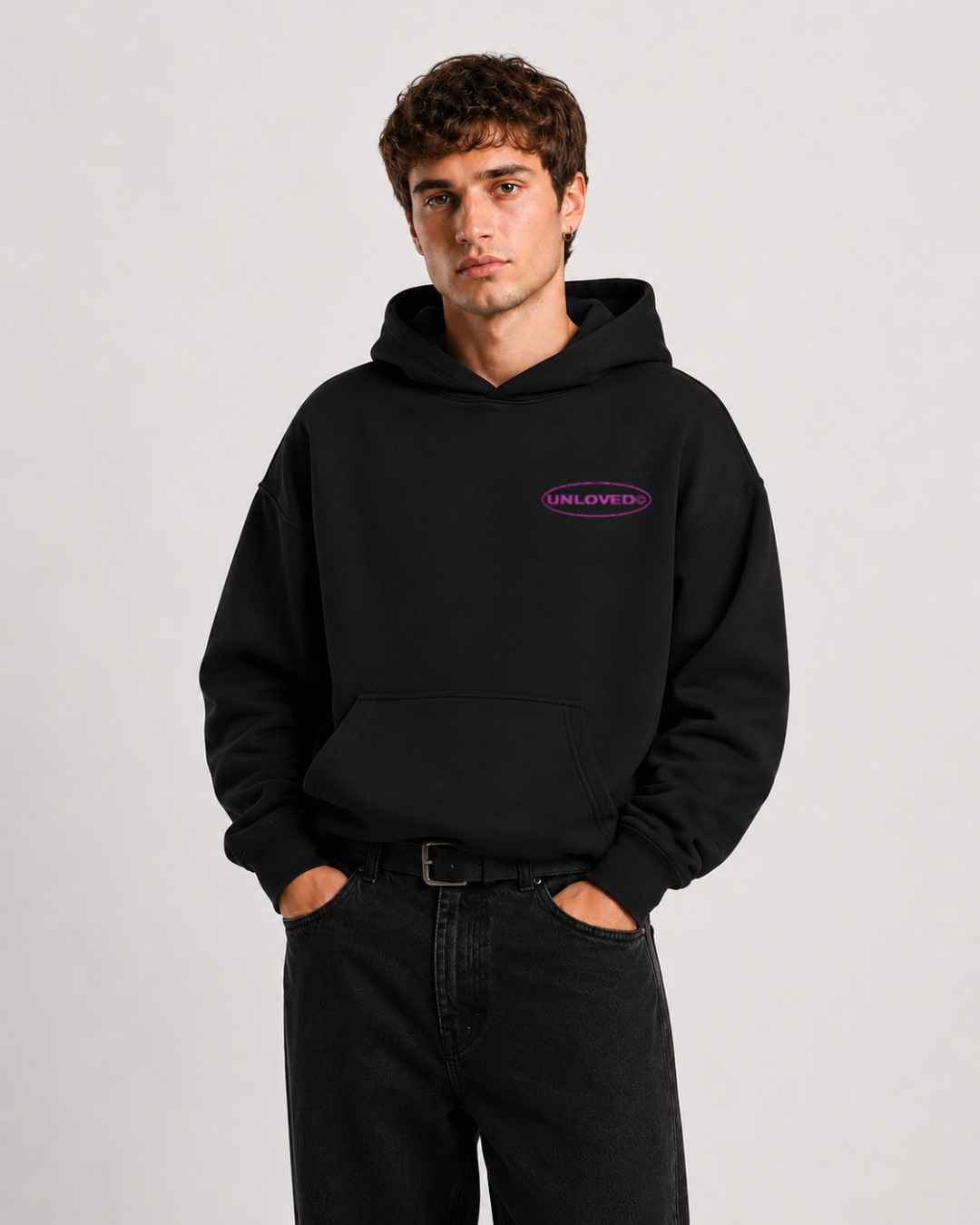 Broken Heart boxy hoodie nera