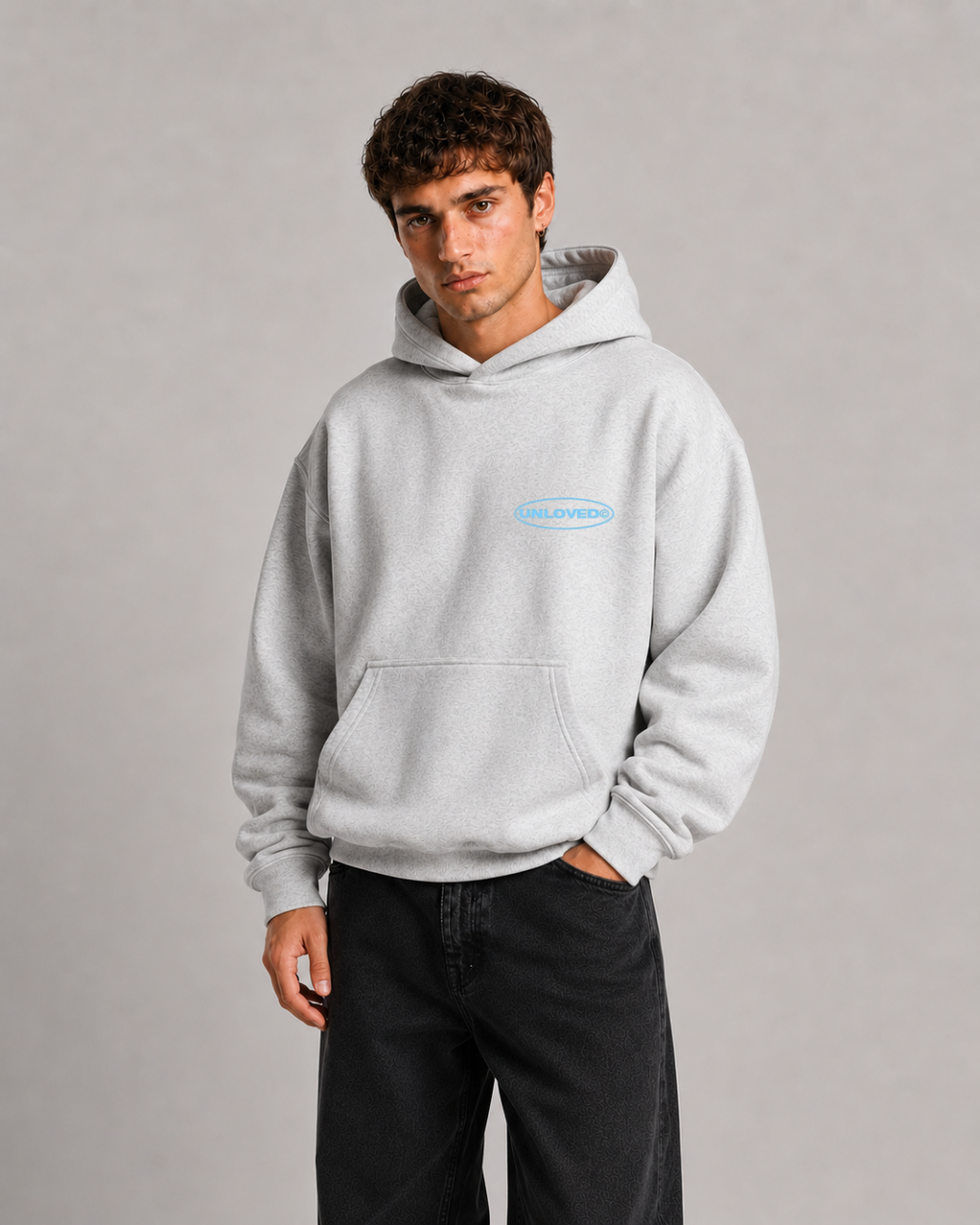 Call Me boxy hoodie grigia