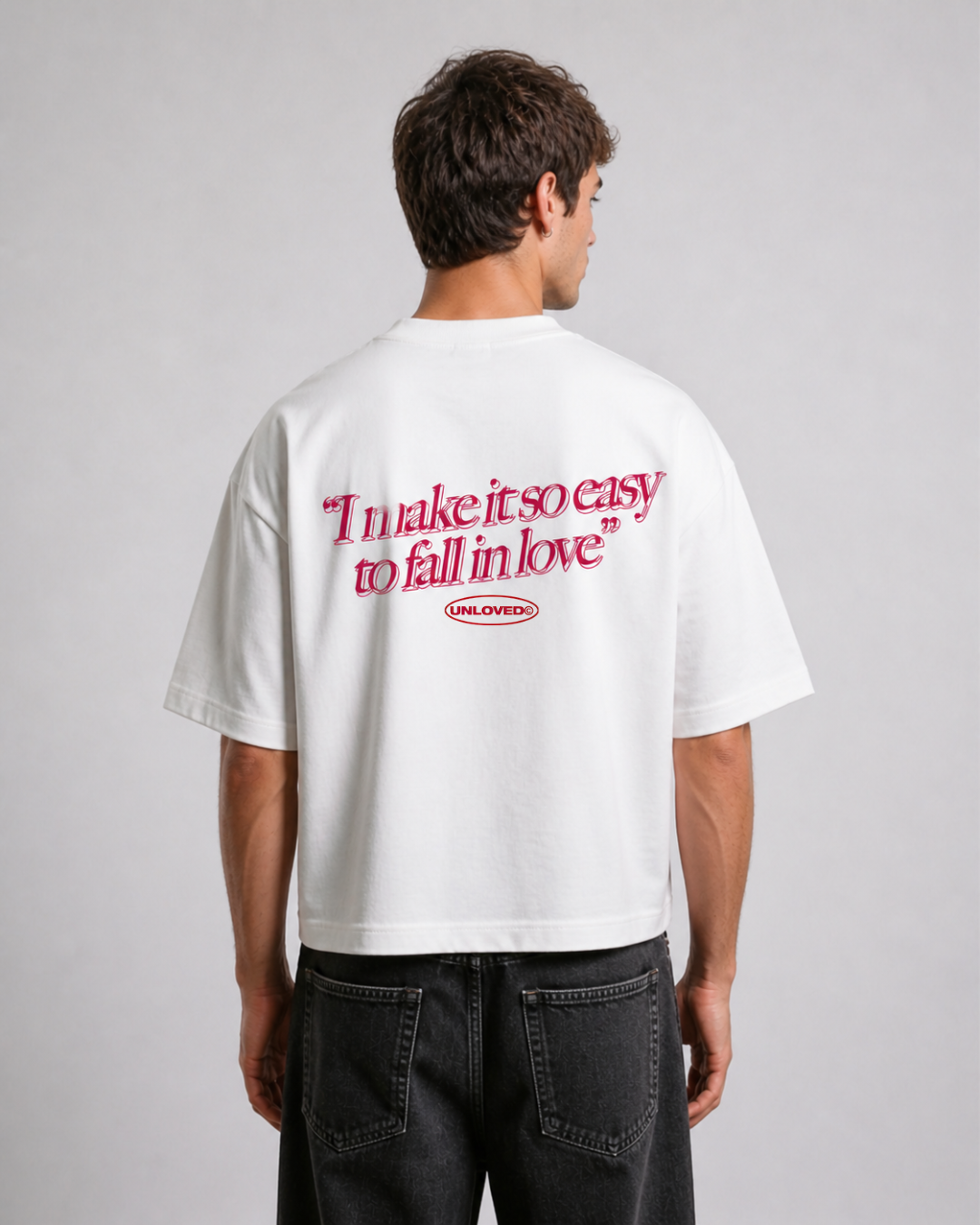 Fall in Love boxy tee bianca
