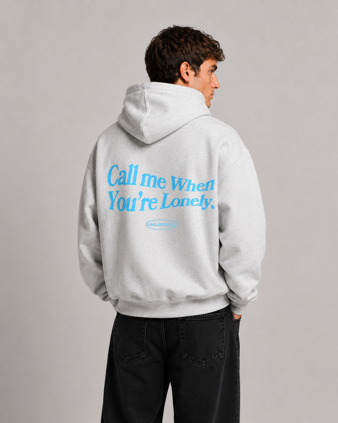 Call Me boxy hoodie grigia