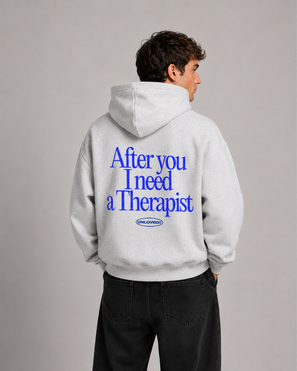 Therapist boxy hoodie grigia