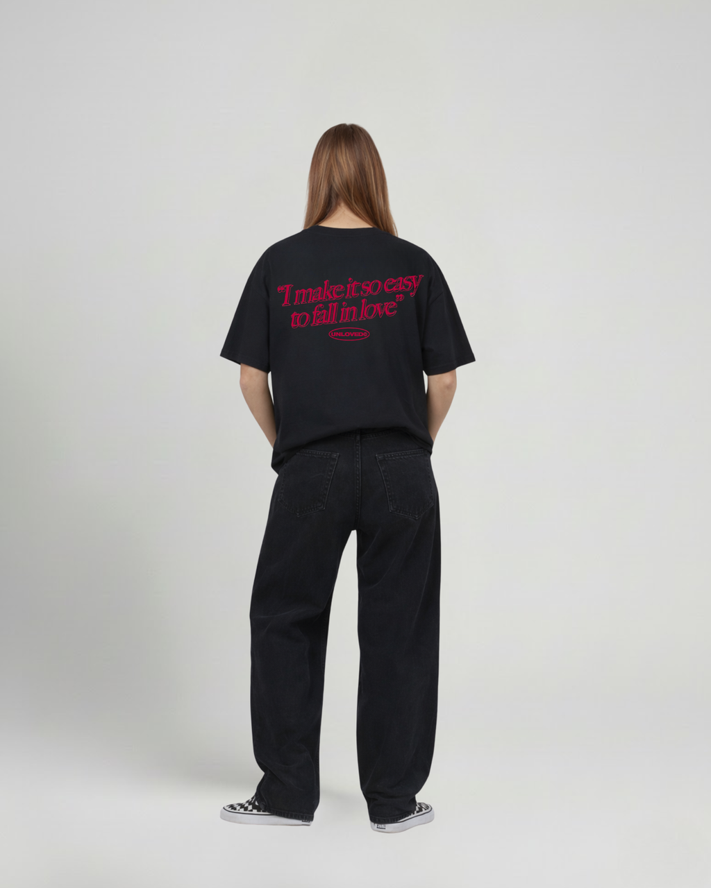 Fall in Love boxy tee nera