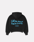 Call Me boxy hoodie nera