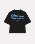 Call Me boxy tee nera